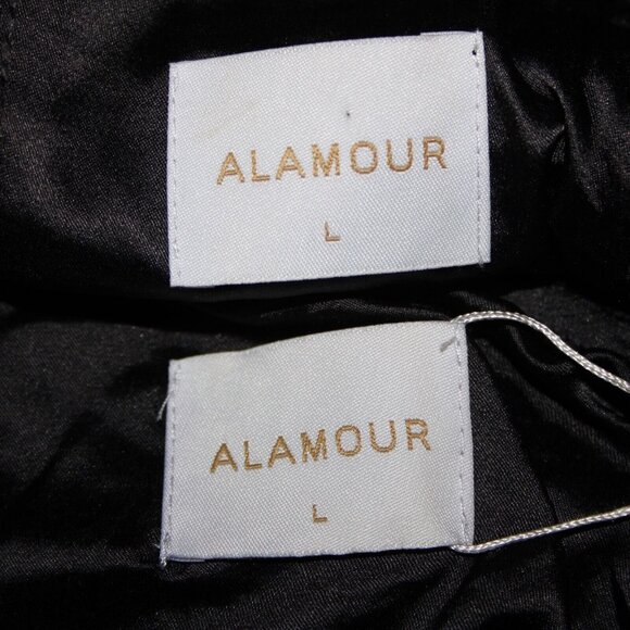 Alamour Sz L Black Textured Sleeveless Crop Lined 100% Polyester 2Pc Dress - Picture 9 of 16